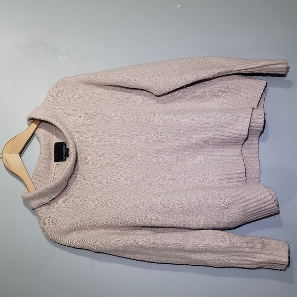 CYNTHIA Rowley Pastel Lavender Pewter Mock Cowl Neck Sweater - Picture 1 of 7